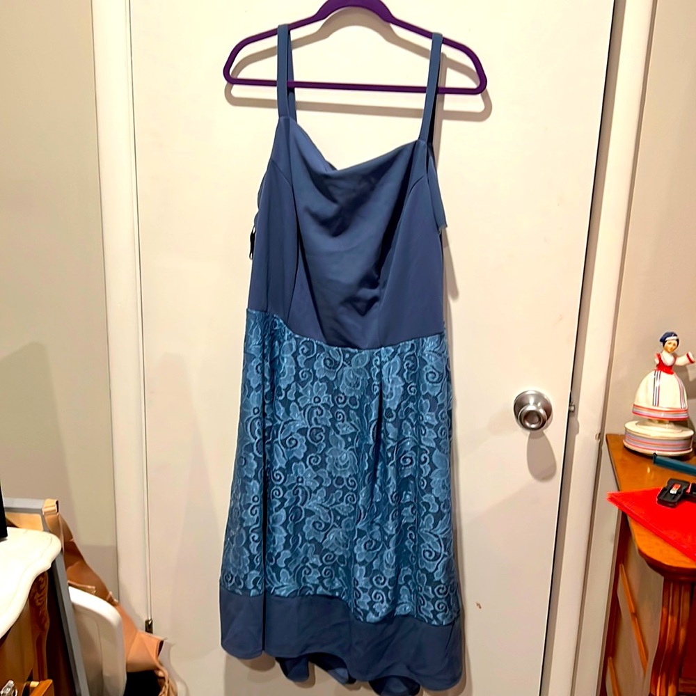Love Squared Blue Lace MIDI Dress NWT